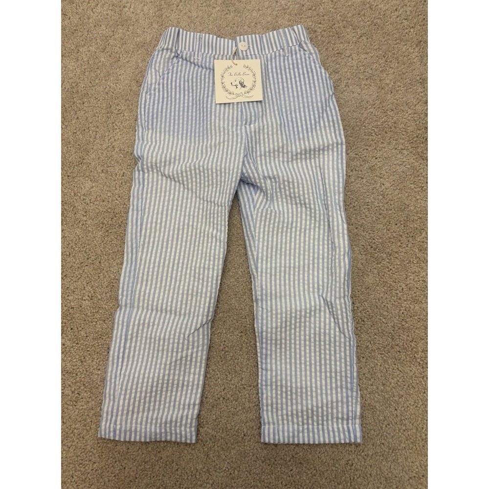 New Bella Bean Boys Striped Seersucker Pants Blue Size 5
